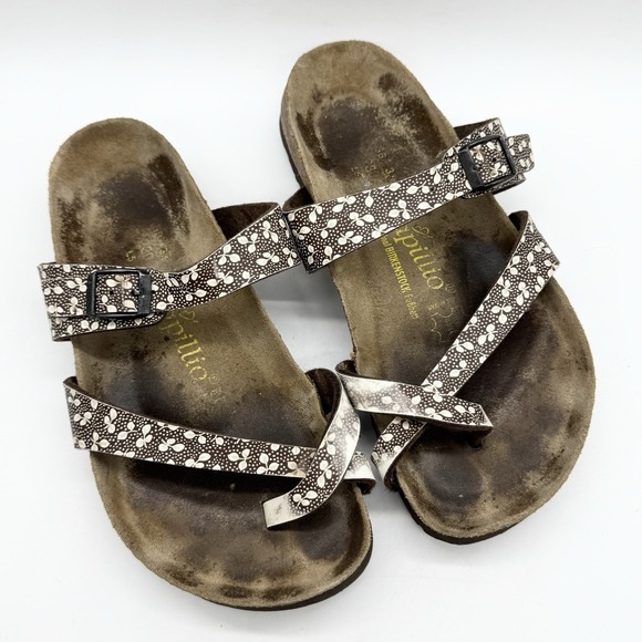 Birkenstock Shoes - Birkenstock‎ Mayari Toe Loop Sandal Womens Size 38 Birko-Flor Brown Fern Print